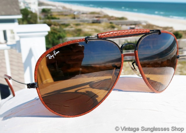 Ray Ban Leathers Outdoorsman Top Gradient Mirror Sunglasses